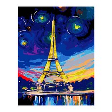 iLovePainting 星光閃耀的艾菲爾鐵塔名畫DIY, 混合色, 1個