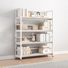 가구느낌 리버 책장, 화이트화이트, 4단