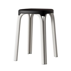 비올레따젬마 컬러풀 플라스틱 보조 스툴 29 x 33 x 48 cm, 블랙, 1개