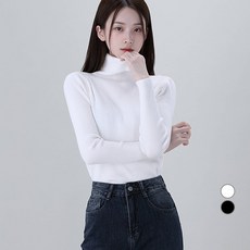 Awesomearound 女款高領細羅紋針織長袖上衣