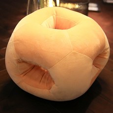 足球暖手枕暖手毯抱枕 30cm JNH874, 米色
