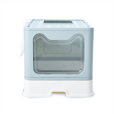 meongzi 寵物折疊抽屜式貓砂盆, 藍色