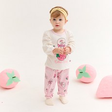 Esther Bunny Little 兒童 I LOVE BERRY PEACH WARM 睡衣上下套裝