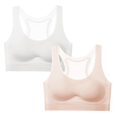 주니데이 심리스 젤리퐁 학생 브라 2종 세트