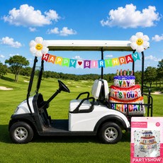 PARTYSHOW 高爾夫球車生日派對雛菊套裝 毛氈生日 FREE, 混色, 1套