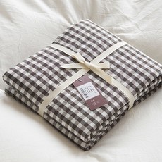 마켓A 체크패턴 순면 이불커버, 스몰브라운