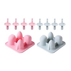 4格矽膠鯨鯊造型冰棒模具 2入, 粉色, 藍色, 1套