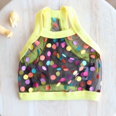 코나블루 반려동물 핸드메이드 망사 러블리 여름 나시티 GS014, 블랙, 1개