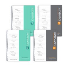 misoro 數學彈簧筆記本, 薄荷綠+灰色, 1套