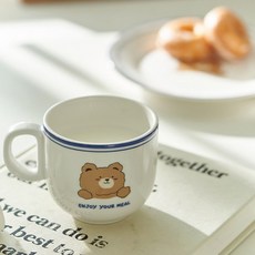 DECOVIEW 藍線奇趣小熊馬克杯 300ml, 1個, 混合色