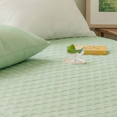 The Zari 泡泡紗固定鬆緊帶絎縫床墊, Mint Soda