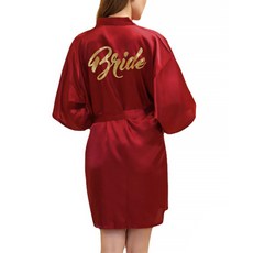 브라이드 골드 글리터 샤워 가운 L, 와인레드, 1개