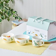 Modern House 陶瓷碗+大碗+馬克杯組, 恐龍世界, 1套