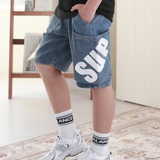 아동용 카고 5부 청 반바지