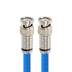 솔탑 국산 BNC to BNC 5C 압착 방수 TV 동축 케이블 블루, SOLTOP-559, 1개