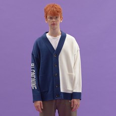 BLONDNINE 嵌花半長版針織開襟衫