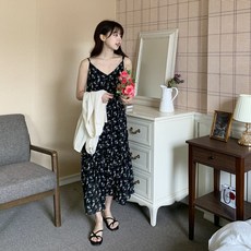 린다샵 썬넥튼 플라워 패턴 뷔스티에 롱 원피스 cpops8818k34