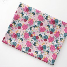 COTTONVILL 20支純棉布料 睡蓮款, 紫紅色