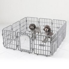 Ding Dong Pet 寵物舒適圍欄 11片 + 安全門, 1組, 淺灰