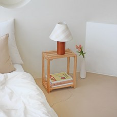 ECHODIY 實木隙縫雙層置物架, 2層, 木色