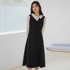 TANIZ 女款長版連衣裙, 黑色