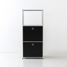 마켓비 심플리 1x3 수납장 2문 BC603, 매트블랙