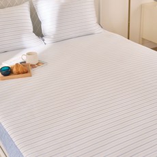 Louistella 夏季系列 Ice Cell 三層編織涼感鬆緊帶床墊, 夏日微風藍