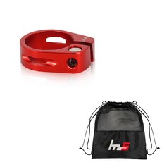 LUNJE 自行車座夾 31.8mm + 獨家袋套組 CYYP-155-2PU, 紅色（夾子）, 1套