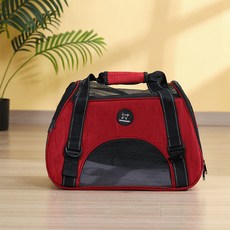 요런개 반려동물 통기성 좋은 기내용 이동가방, 레드, 1개