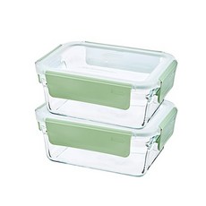 글라스락 퓨어 릴렉스 그린 직사각, 2개, 1020ml