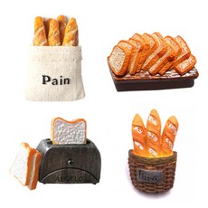 Market A 雞蛋麵包冰箱磁鐵 4 B 型套組, 麵包A，吐司，烤麵包機，麵包B