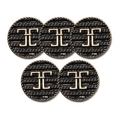 大衣開襟衫鈕扣Ikein 21mm, 黑金, 5個