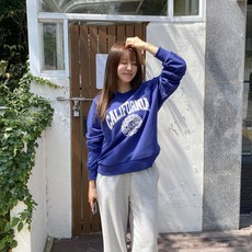 린다샵 레에스 라운드넥 비비드 빈티지 프린팅 오버핏 나그랑 맨투맨 cpt15733k48