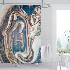 Market A 金色大理石紋浴室浴簾 TYPE15 90 x 180 cm, 1個