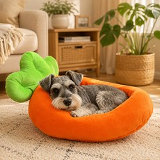 Pick&Pet 狗狗溫暖胡蘿蔔造型坐墊 寵物窩坐墊, 橘色, 1個