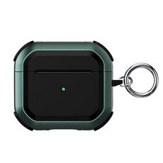 포티튜드 투톤엣지 에어팟프로 케이스 + 카라비너 세트, 그린, 1개
