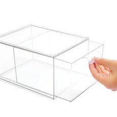 Royhome 多用途廚房可堆疊滑動式整理收納抽屜, 1個, 透明