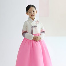 金銅寶寶韓服女童立體花貼韓服+福袋套裝 AW143