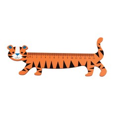 Rex LONDON 木製文具量尺 15cm, 1個, 老虎