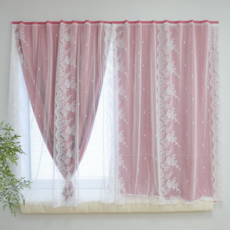 秘密花園 整潔遮光窗簾, 花紋粉