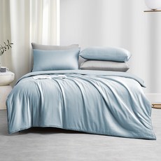 J-bedtime 床寢時光 素色天柔絲石墨烯鋪棉兩用被床包組