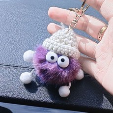 다다랜드 먼지뭉치 인형 키링, 6cm, 보라, 1개 6cm, 보라, 1개