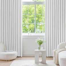 VIEW HOUSE Stoney 四季保暖遮光窗簾 2p, 奶油白