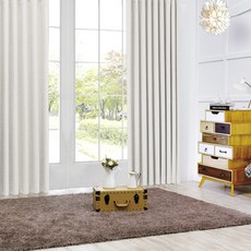 siwoodeco 克蘿伊日常穿環式窗簾2片 + 窗簾綁帶2條組合, 窗簾綁帶 2入, 白色