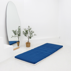 매트리스랩 투인원 프리미엄 토퍼 매트리스 + 보관용 스트랩, 네이비, 14cm