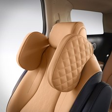 KMMOTORS Carnival KA4專用絎縫頭枕, 馬鞍棕色, 1個