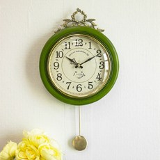 레트로 저소음 엔틱원형 추시계 kdyg041, 그린