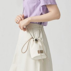 ADDEDIT 女性迷你束口包, 米色