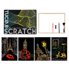 TUCO.B A4刮刮畫紙畫框組, 美麗街景, 1個