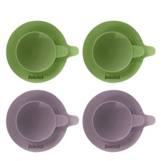 BeBeLock 矽膠雙面防翻吸盤 2款, 紅豆色+橄欖綠, 2組